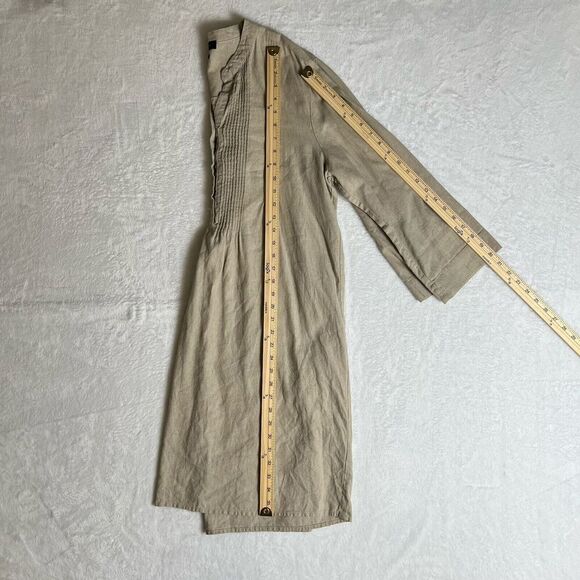 TAHARI Women’s Linen Blend Dress Size L Tan Classic Minimalist Lagenlook Beachy - Picture 6 of 8